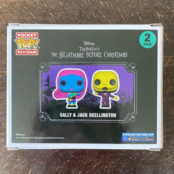 Nightmare Before Christmas Sally & Jack Blacklight Funko Keychain - Picture 5 of 6